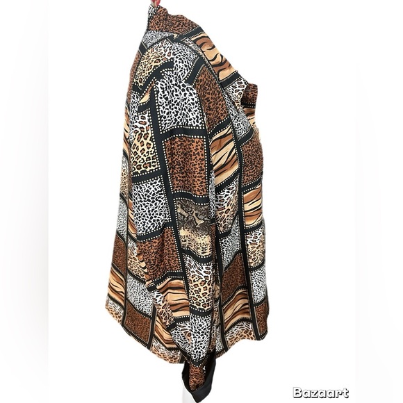 Silkland Women's Leopard Print 100% Silk Lightweight  Jacket Size 1X - Picture 2 of 4